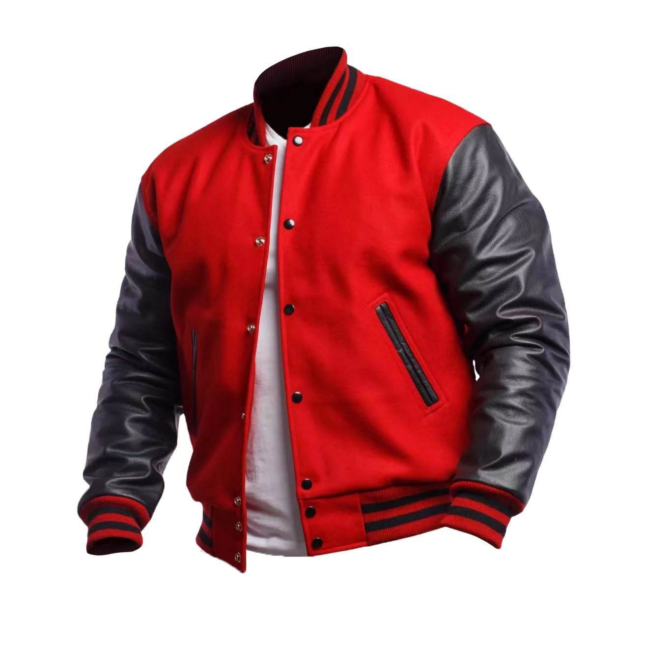 OEM Custom Blank Colorful Long Sleeve Patch Chenille Embroidery Streetwear Letterman Varsity Jacket For Men