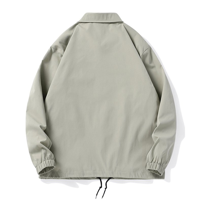 Wholesale Men's Lightweight Autumn Blazer Jacket Windproof Coaches Jacket with Button Fastening and Custom Logo Embroidery