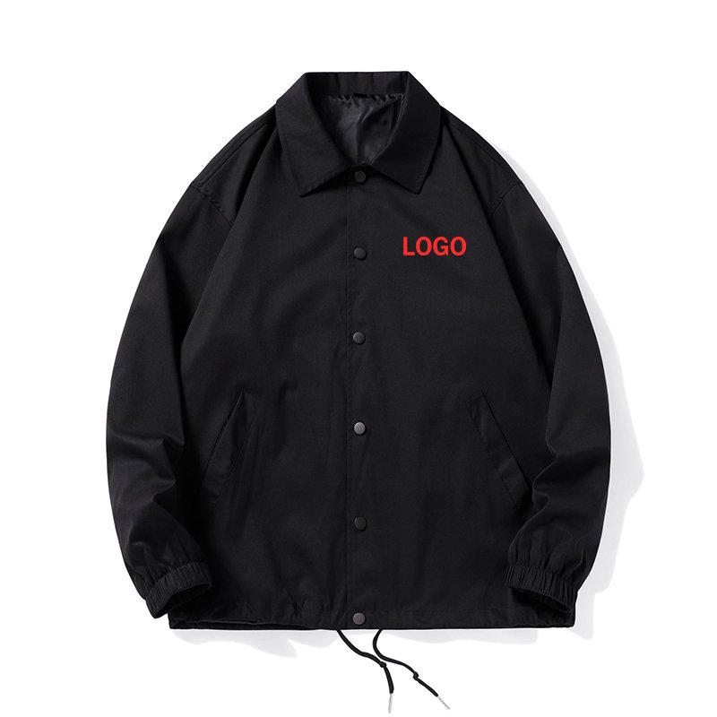 Wholesale Men's Lightweight Autumn Blazer Jacket Windproof Coaches Jacket with Button Fastening and Custom Logo Embroidery
