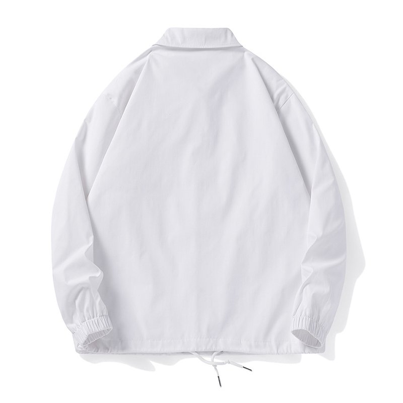 Wholesale Men's Lightweight Autumn Blazer Jacket Windproof Coaches Jacket with Button Fastening and Custom Logo Embroidery