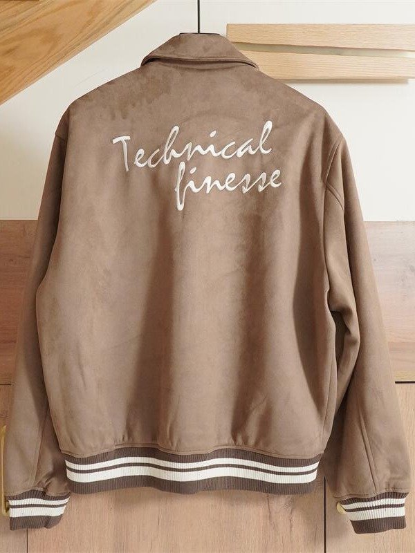 Custom Vintage Suede Single Button Embroidery Men's Letterman Varsity Jackets With Stand Collar