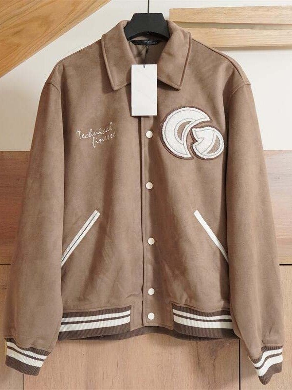 Custom Vintage Suede Single Button Embroidery Men's Letterman Varsity Jackets With Stand Collar