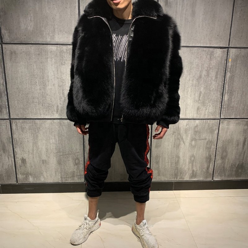 Men's Fur Jackets For Men 2021 Turn-Down Collar Bomber Jacket Men Overcoat