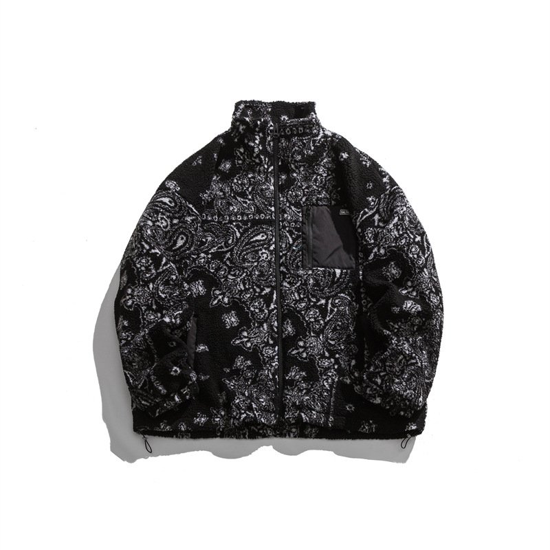 OEM Custom Design Graphic Customization OEM Men's Winter Camouflage Sherpa Fleece Jacquard Jackets