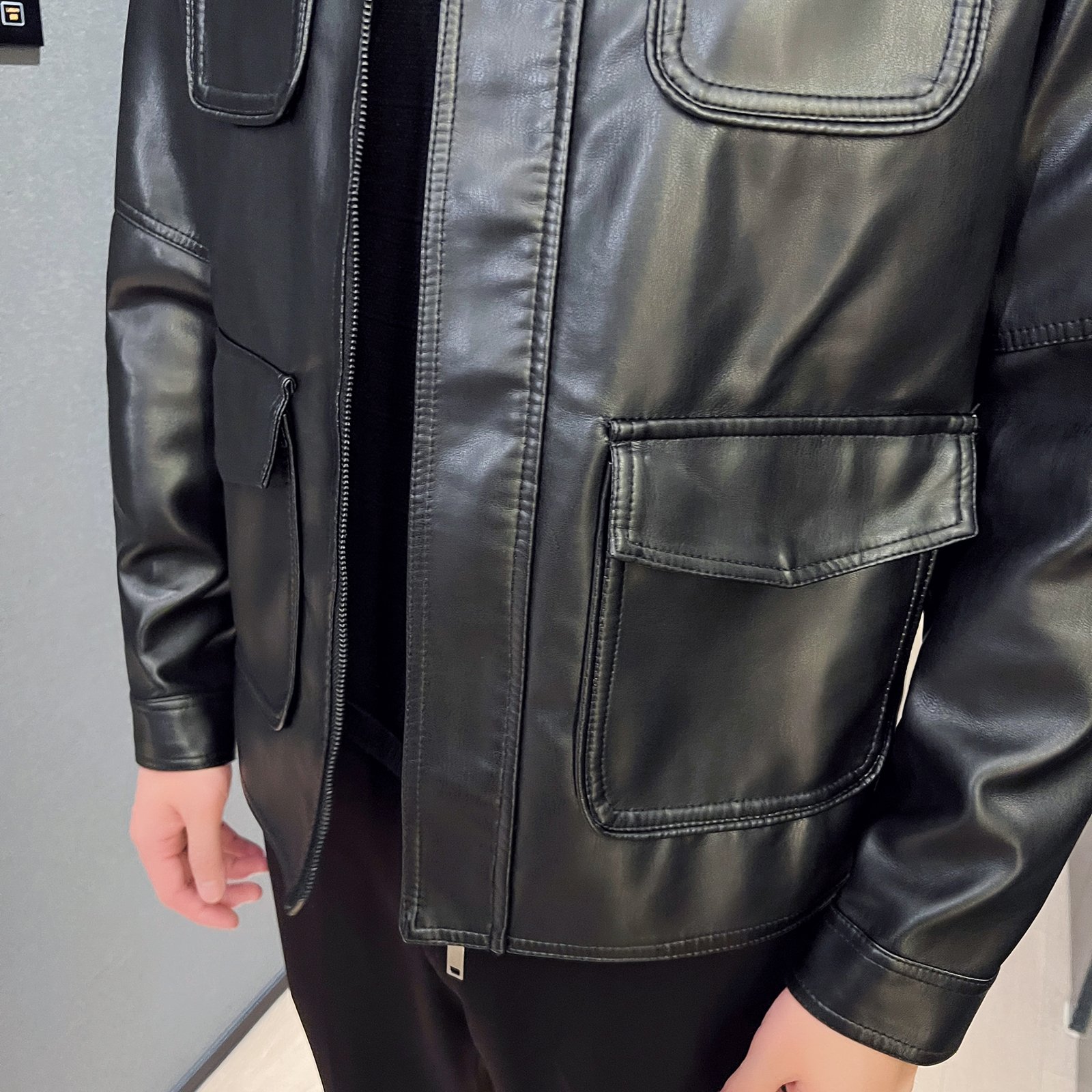 Liu Ming Wholesale Good Quality 2024 Autumn Fashion Casual Slim Coat Pockets Zipper Biker Motorcycle Faux Leather Jacket For Men