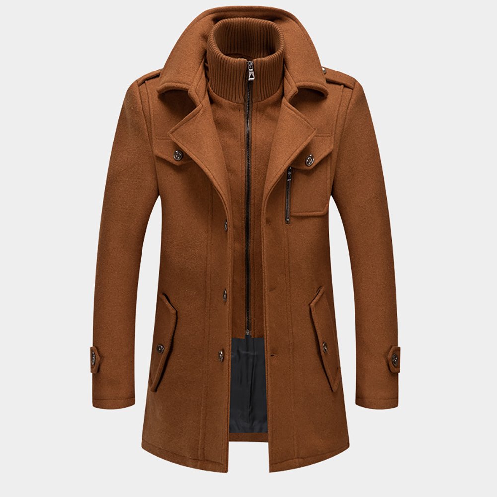 2024 Fabulous Coat Men's Autumn Slim Trench Men's Long Coat Fur Collar Long Men Customized Breathable Winter OEM Service Coat