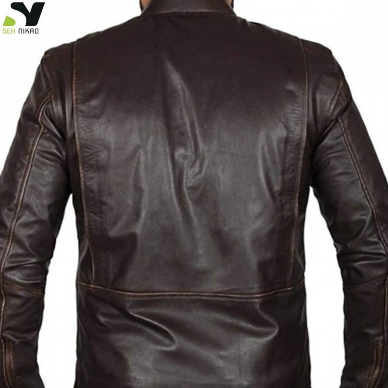 Custom manufacture Fashion motorbike Men Black Solid Leather cycle Ja Vintage genuine sheepskin leather cafe jackets for men