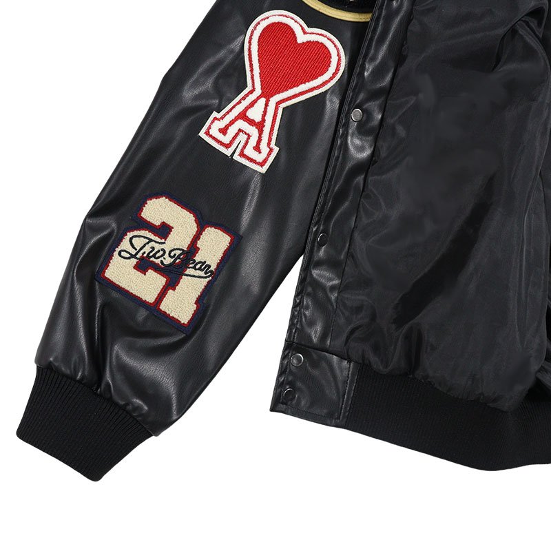 2024 Hottest Models Men's Varsity Leather Jacket Custom Embroidery Chenille Patch Jacket for Men Custom Logo Men's Clothing