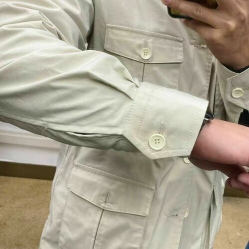 Vintage Men's Jacket Four Pockets Coats Slim Fit Khaki Beige Plus size vintage jacket