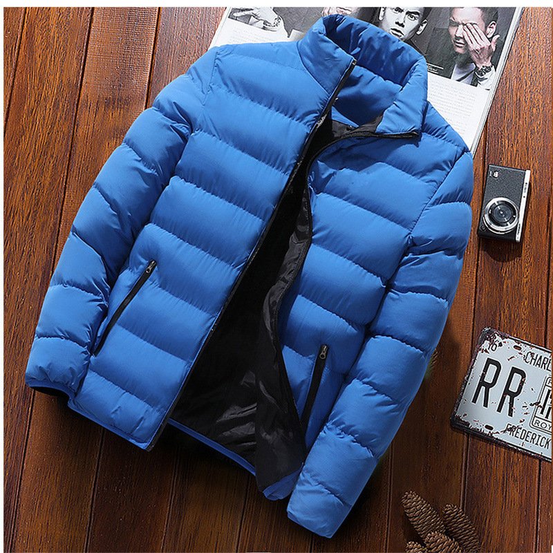 Hot Sale Solid Color Luxury Stand Collar Warm Thick Men Padding Jacket For Male