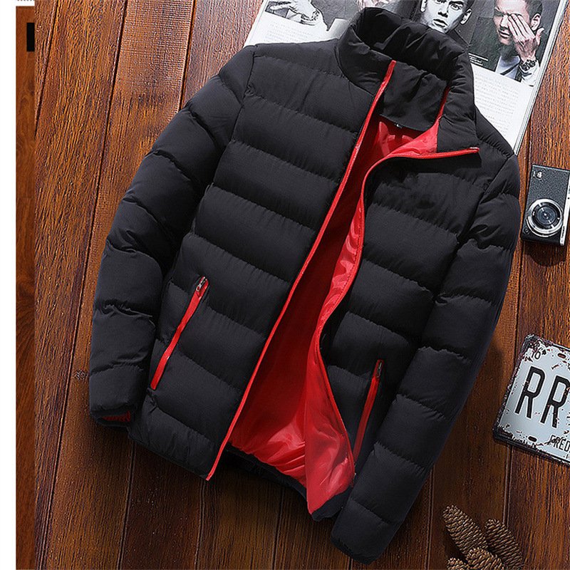 Hot Sale Solid Color Luxury Stand Collar Warm Thick Men Padding Jacket For Male