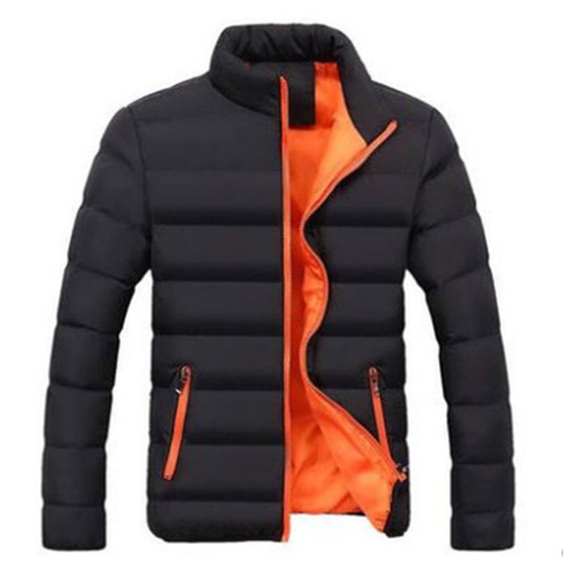 Hot Sale Solid Color Luxury Stand Collar Warm Thick Men Padding Jacket For Male
