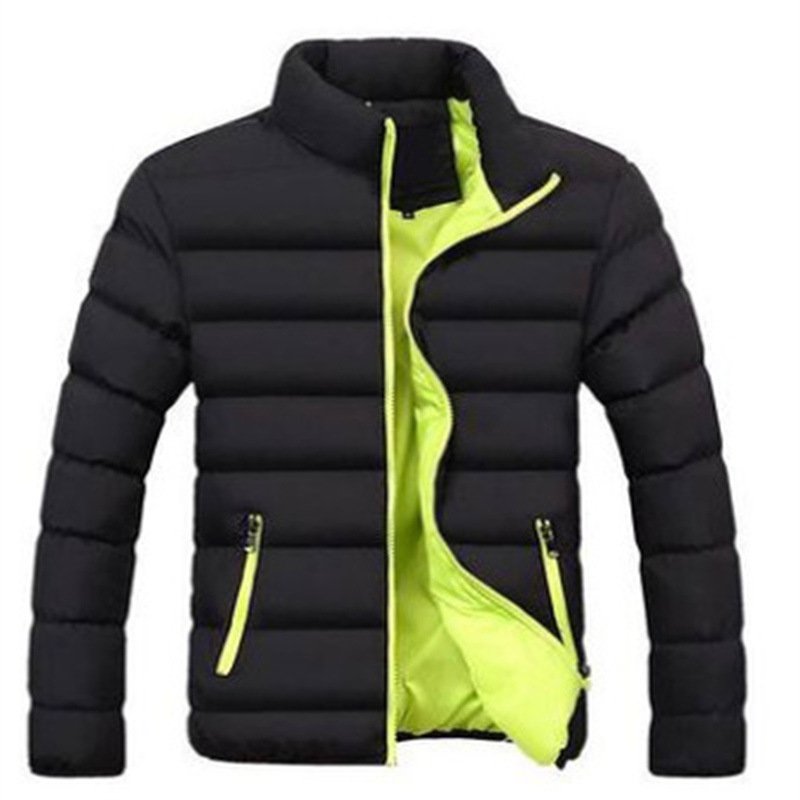 Hot Sale Solid Color Luxury Stand Collar Warm Thick Men Padding Jacket For Male