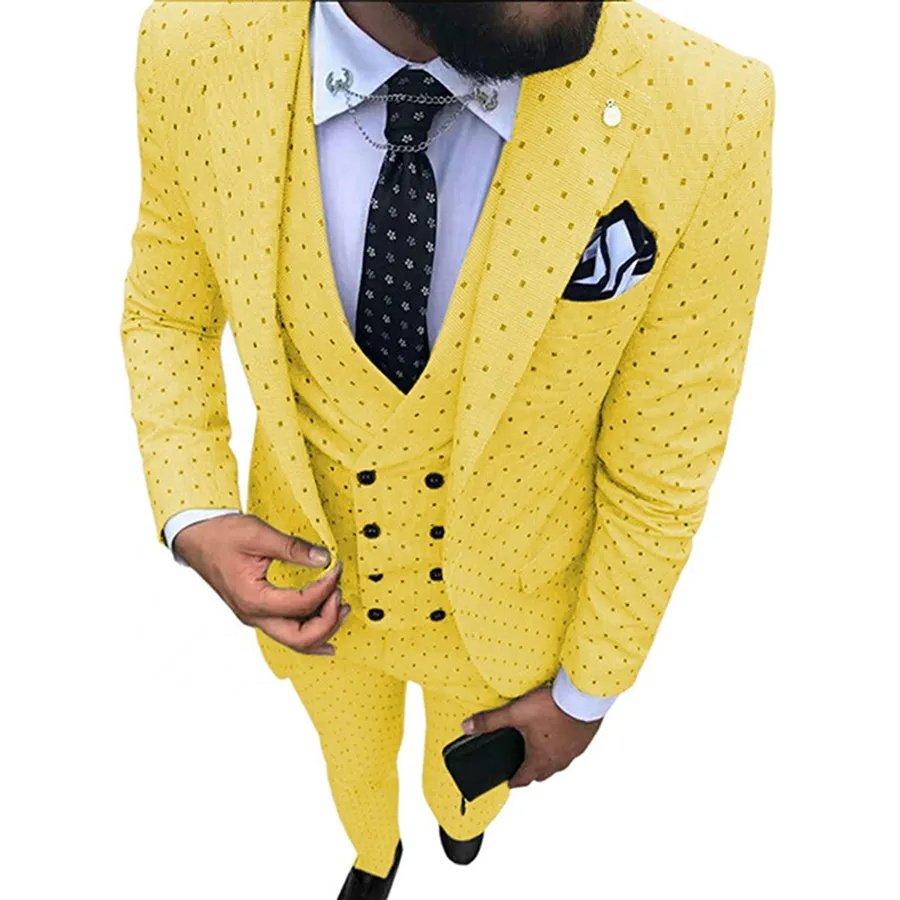 2024 Custom Three Piece Men's Suit Best New Fashion Men's Slim Solid Color Business Office Suit Stylish Warm Wool Coat