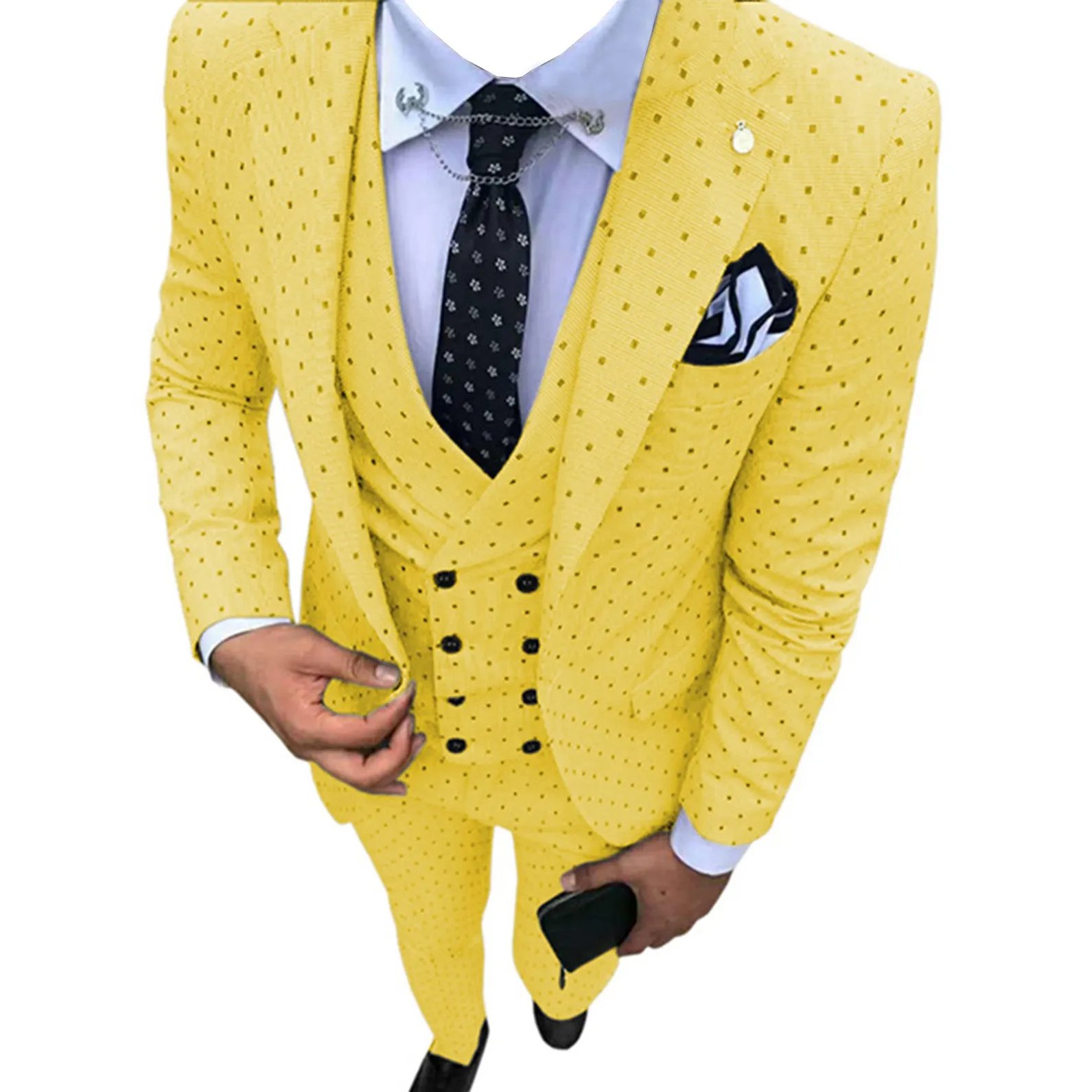 2024 Custom Three Piece Men's Suit Best New Fashion Men's Slim Solid Color Business Office Suit Stylish Warm Wool Coat