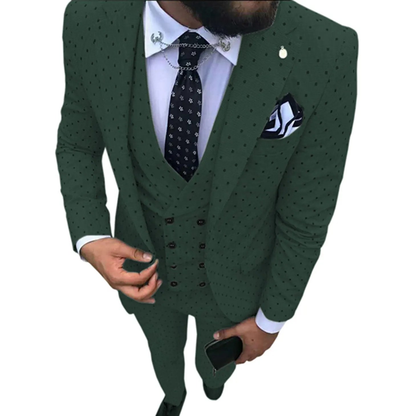 2024 Custom Three Piece Men's Suit Best New Fashion Men's Slim Solid Color Business Office Suit Stylish Warm Wool Coat