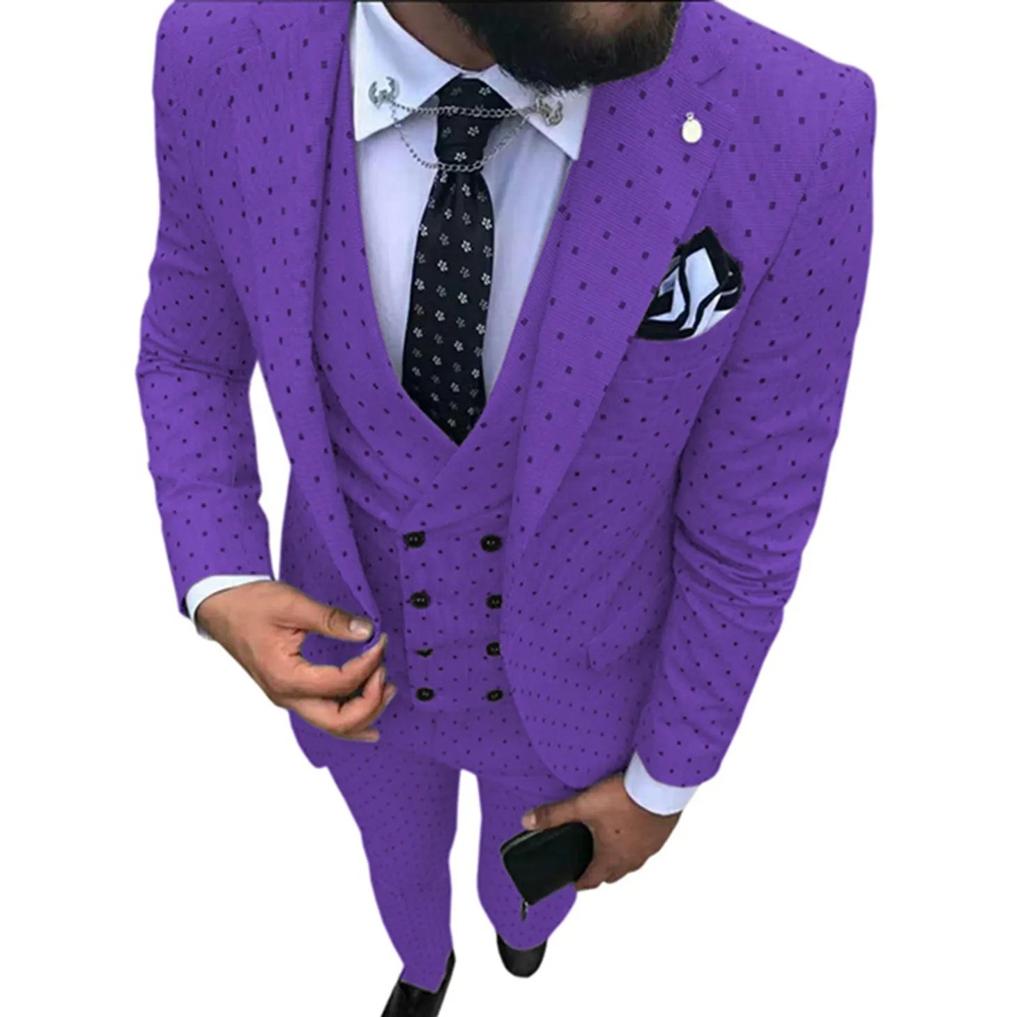 2024 Custom Three Piece Men's Suit Best New Fashion Men's Slim Solid Color Business Office Suit Stylish Warm Wool Coat