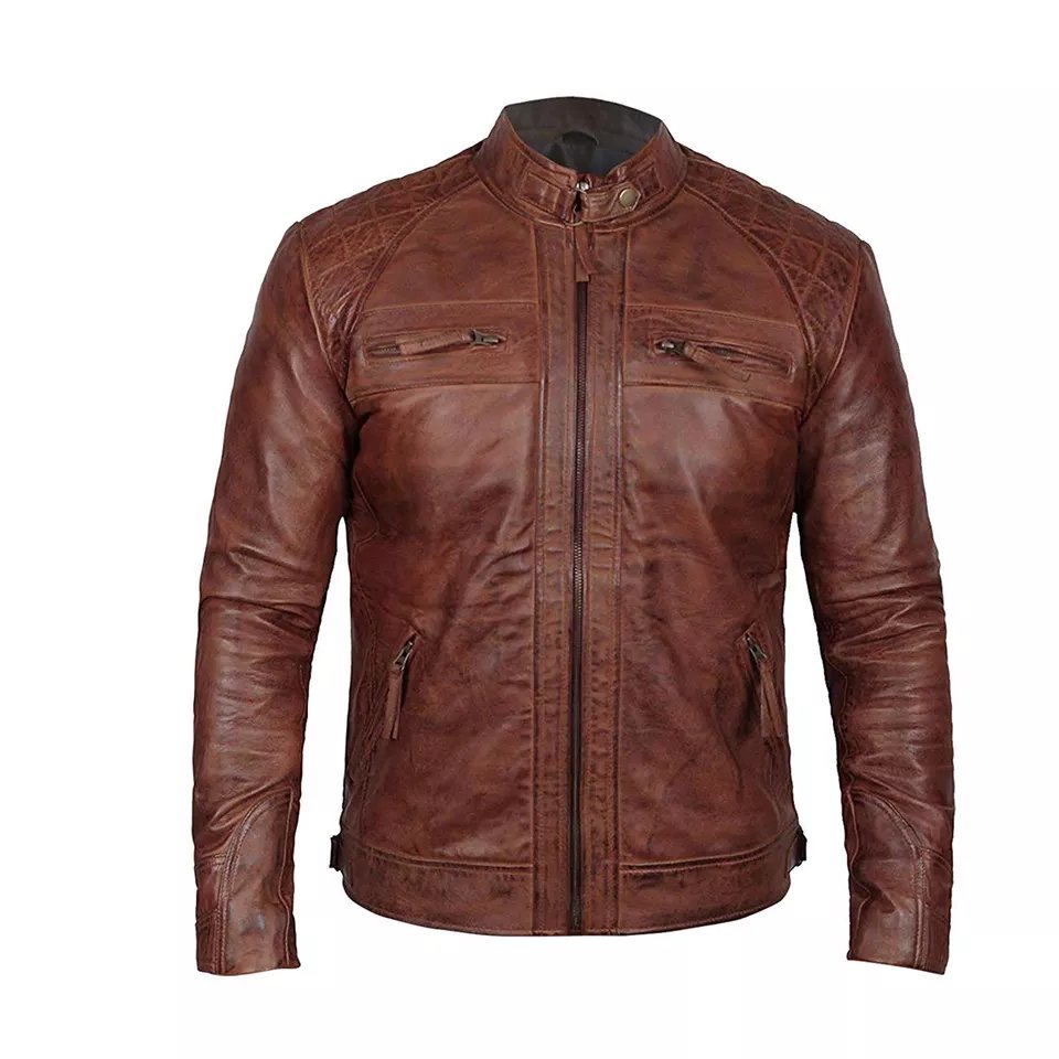 2024 New Arrival Fashion Stylish Slim Fit Top High Quality Cheap Wholesale Black Custom Motorcycle Men's Leather Jacket For Men