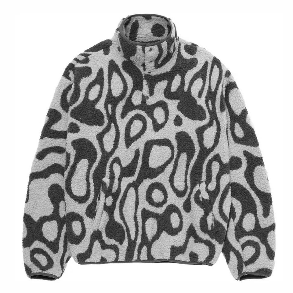 OEM Custom winter all over printing sherpa bomber fleece jacket for men