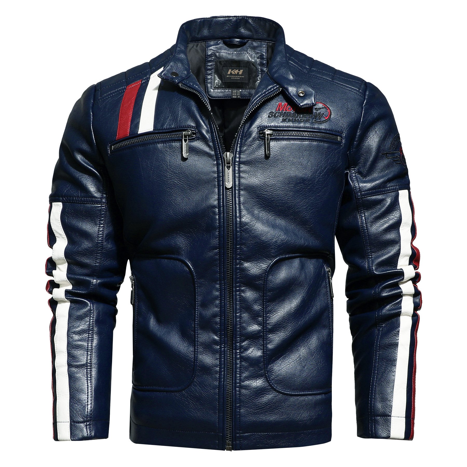 Factory direct selling men's leather clothes, trendy motorcycle washed with water, cotton leather men's jackets