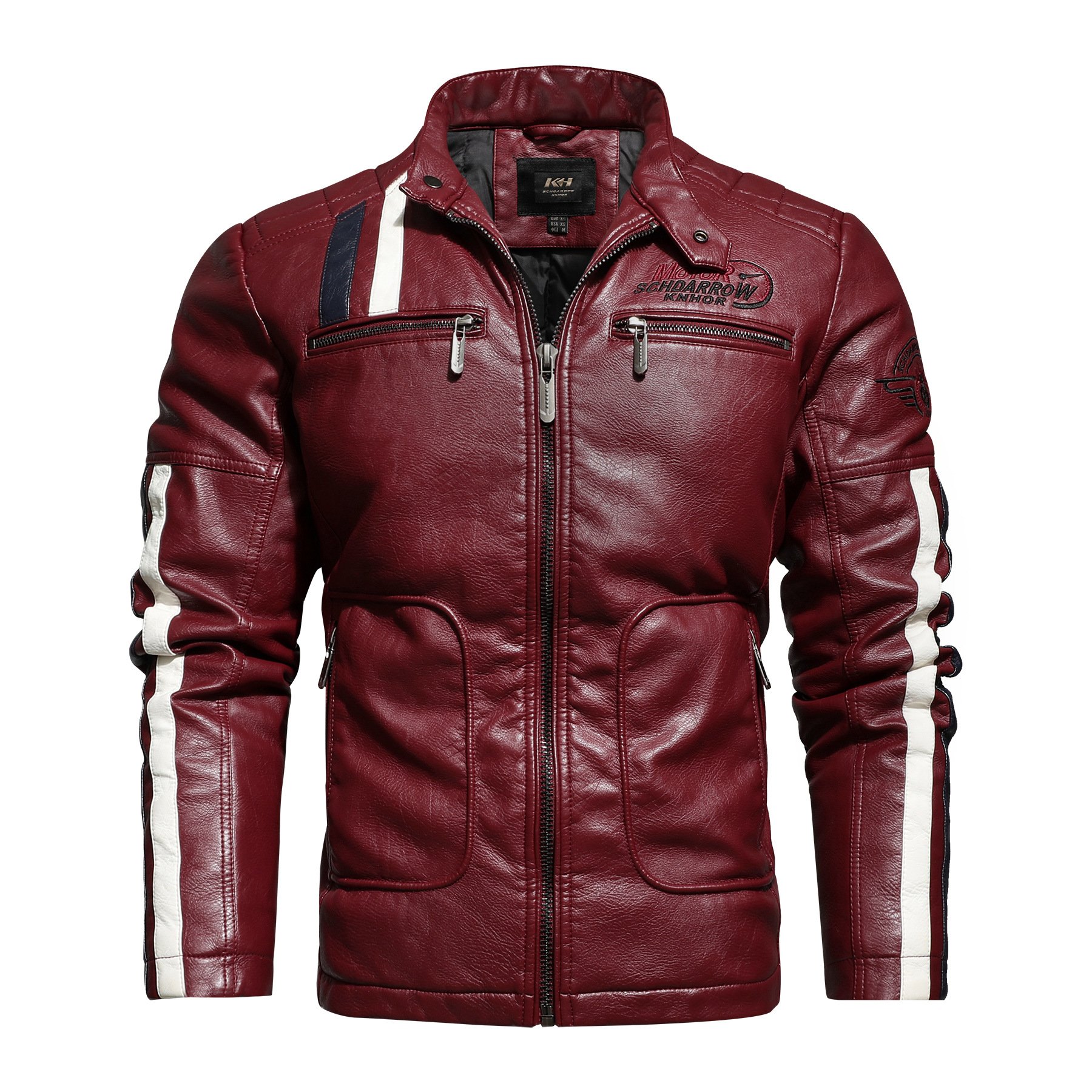 Factory direct selling men's leather clothes, trendy motorcycle washed with water, cotton leather men's jackets