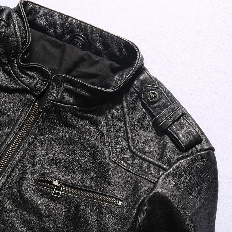 Factory Direct Wholesale Clothing Outdoor Mens Genuine Leather Coats Motorcycle Cowhide Plus Size Jackets