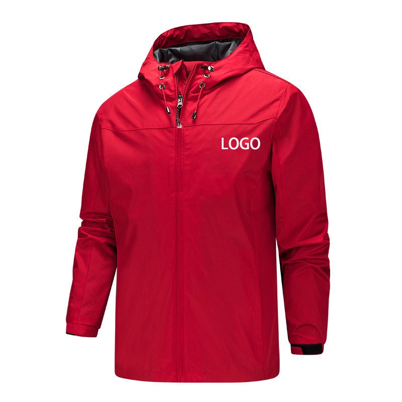 Waterproof Men Zipper Closure Custom Logo Plus Size Men's Jackets Outdoor Hooded Coat Windbreaker Jackets