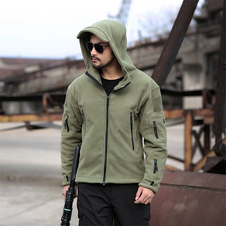 men's sport warm fleece hooded outdoor adventure plus size men's jackets