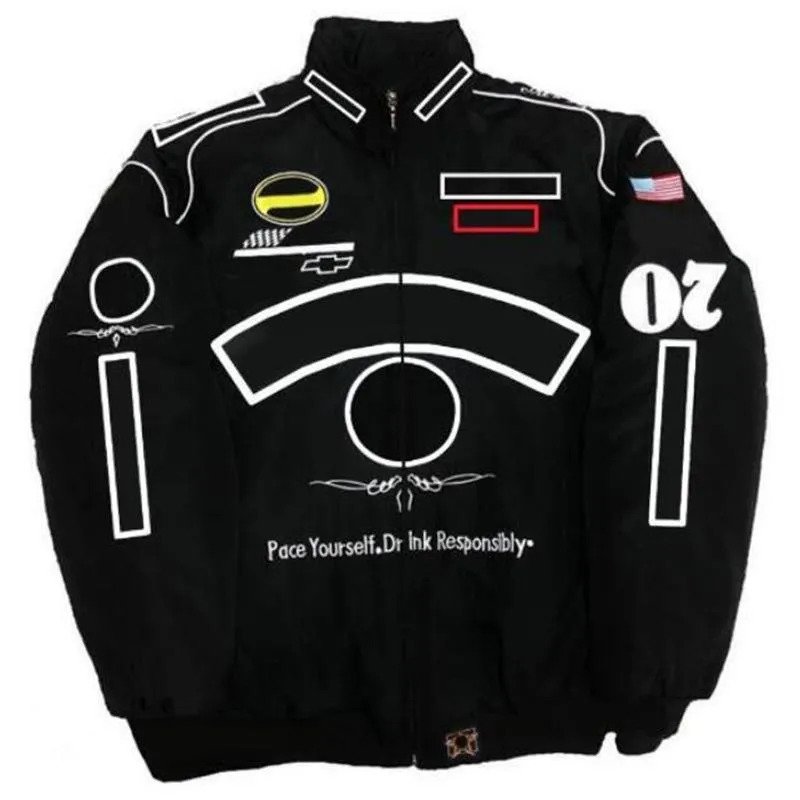 men's coats F1 Racing Suit Ferraris Team Riding Suit Loose Casual Motorcycle Suit Winter Cotton Embroidered jacket custom