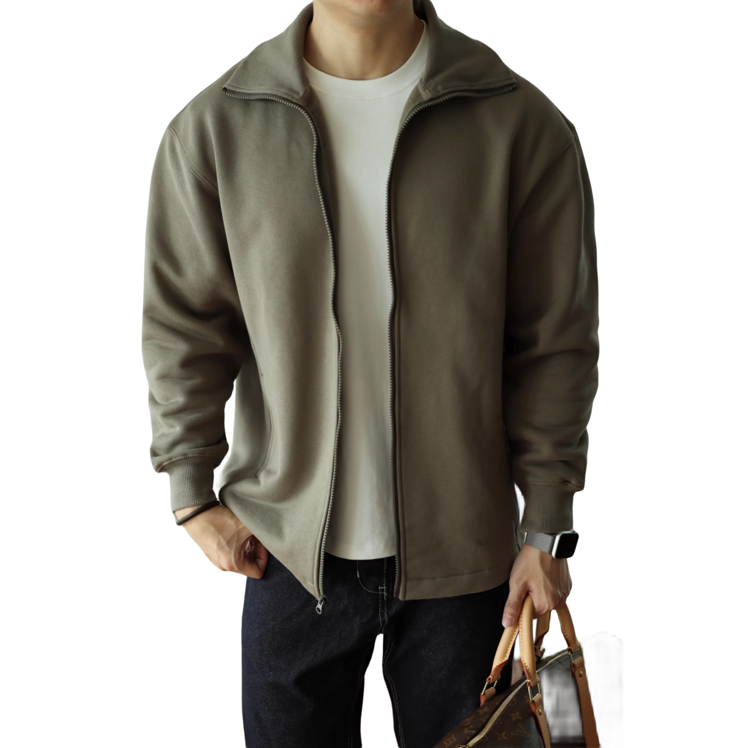 380 GSM Menswear Fleeced Jacket SUPIMA Cotton Small MOQ Customization Logo Many Colors In- Stock