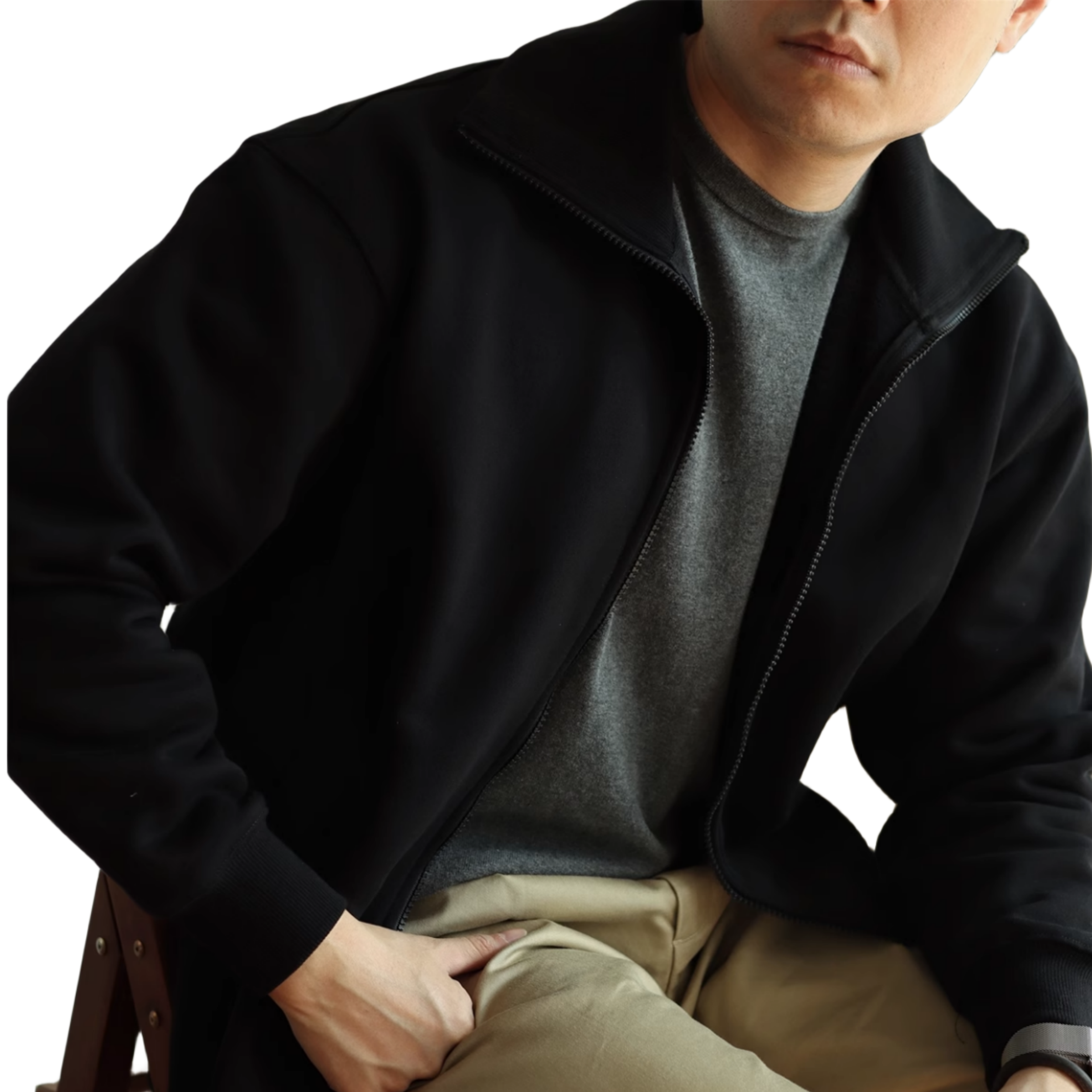 380 GSM Menswear Fleeced Jacket SUPIMA Cotton Small MOQ Customization Logo Many Colors In- Stock