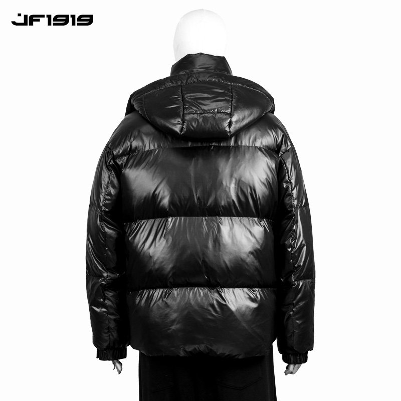 2024 European-Style Men's Jacket Plus Size Loose Soft Comfortable Windproof Solid Color Duck Canvas Hooded Stand Outdoor Pocket