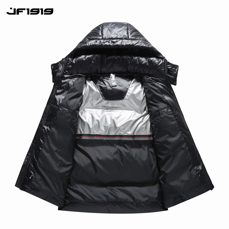 2024 European-Style Men's Jacket Plus Size Loose Soft Comfortable Windproof Solid Color Duck Canvas Hooded Stand Outdoor Pocket