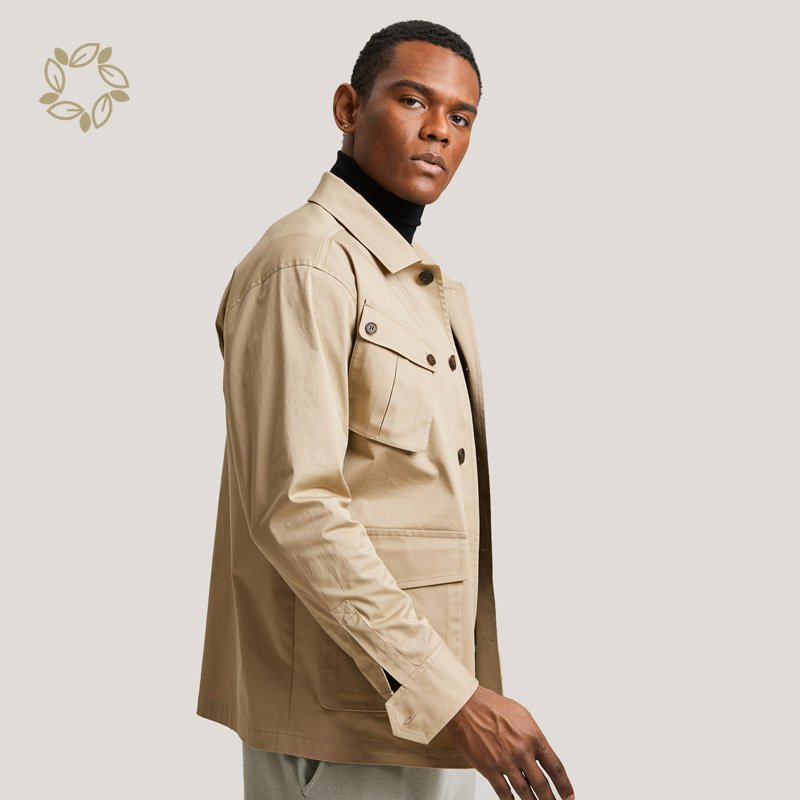 men's jacket 100% organic cotton men Jacket Cotton Lightweight PocketJacket coat sustainable man blazer
