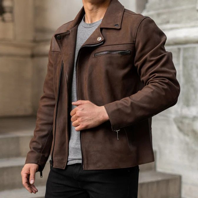 High Quality Men Leather Motorbike Jackets Wholesale Cheap Price Men Wear Fashion Leather Jacket