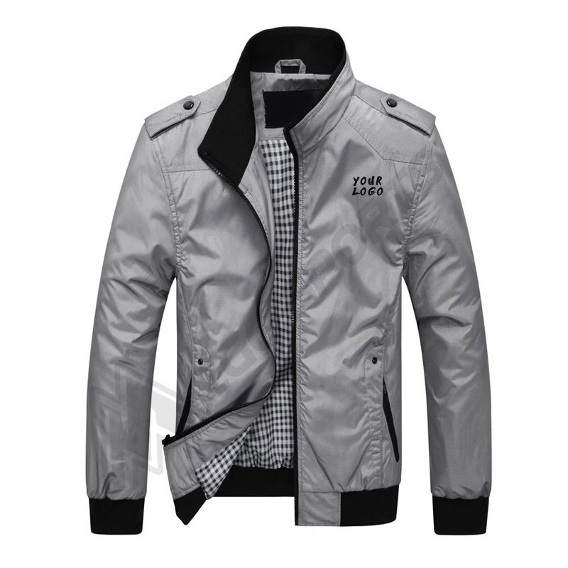 OEM Ribbed hem cuffs down feather fully padded down jacket Men's Navy Blue Carn Baffle Full Zip Sweater Jacket