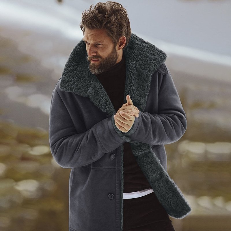 Wholesale New 2024 Plus Size Men'S Jackets Fashion Windbreaker Winter Fleece Outdoor Men'S Warm Fur Coats Jackets