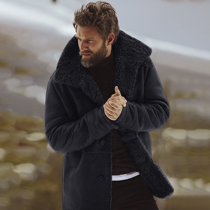 Wholesale New 2024 Plus Size Men'S Jackets Fashion Windbreaker Winter Fleece Outdoor Men'S Warm Fur Coats Jackets