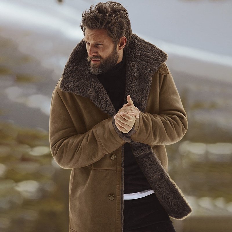 Wholesale New 2024 Plus Size Men'S Jackets Fashion Windbreaker Winter Fleece Outdoor Men'S Warm Fur Coats Jackets