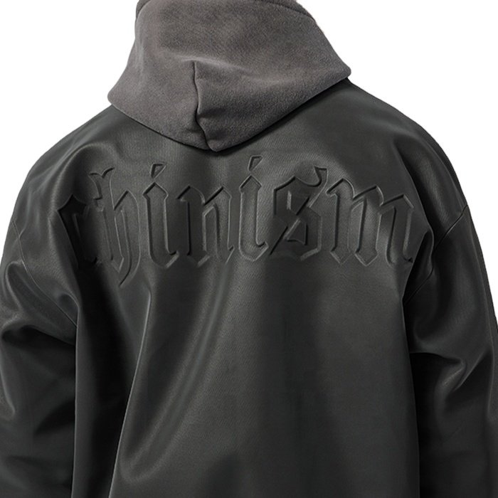 Factory Wholesale New Arrival Custom Logo 3D Embossed Leather Jackets Zipper Up Men's Varsity Jacket