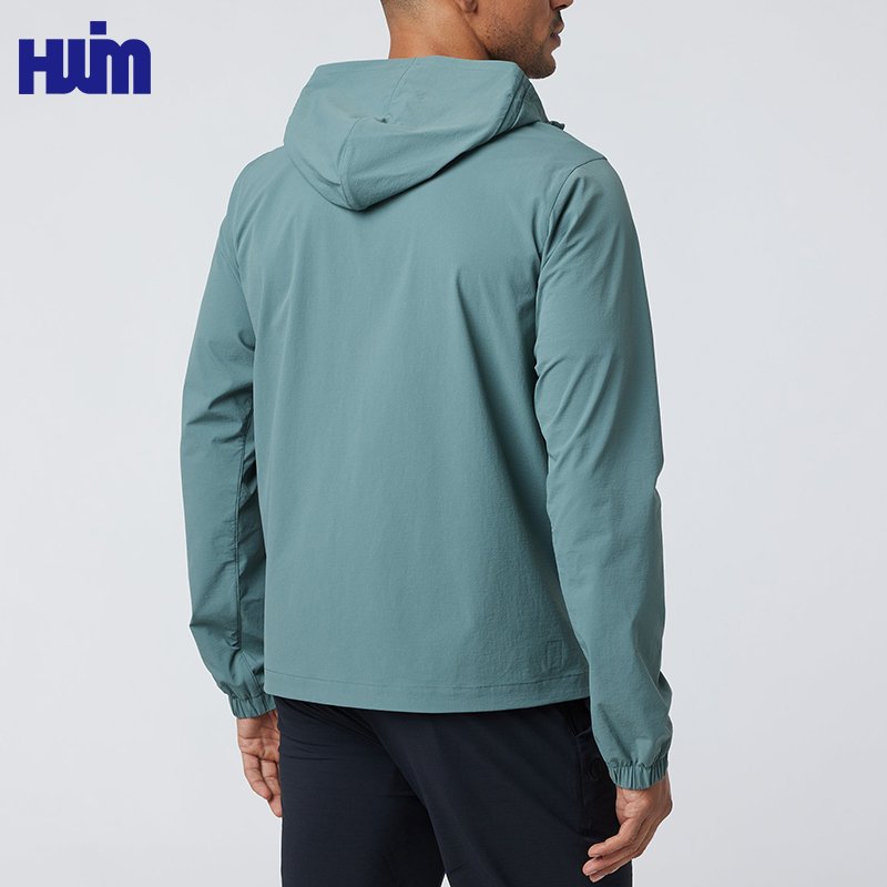 OEM Custom Logo Waterproof and Windproof Outdoor Jackets Gym Running Athletic Hooded Windbreaker Jacket For Men