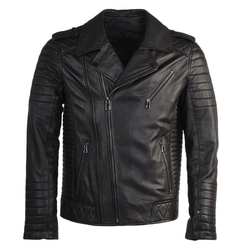 OEM High Quality Men Tall Casual Cowhide Leather Custom Logo Men's Big Plus Size Leather Jackets