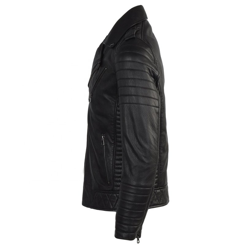 OEM High Quality Men Tall Casual Cowhide Leather Custom Logo Men's Big Plus Size Leather Jackets