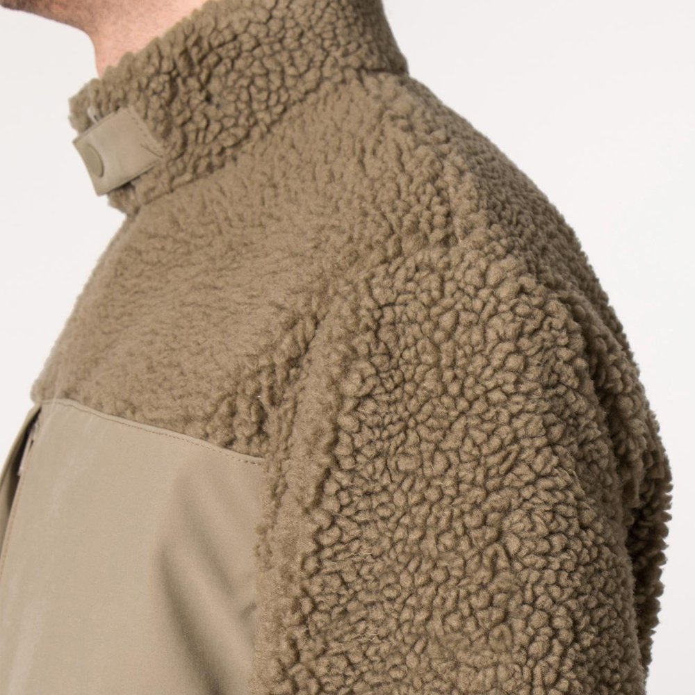 Men's Sherpa Fleece Sweatshirt Warmth Soft Comfort Breathable Full Zip Double Pocket Sherpa Fleece Jacket