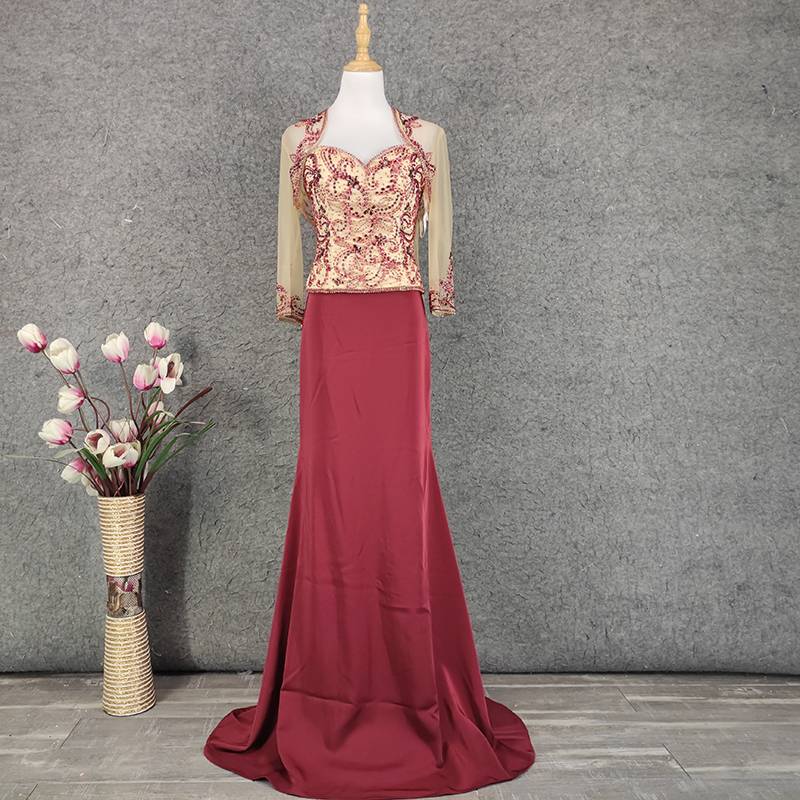 Two -piece two -piece long -sleeved heavy worker dress women are thin and thin