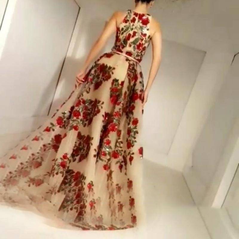Dress female four seasons new European and American women's sleeveless sequins big dress new evening dresses xxl