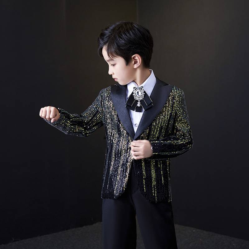Boys' colorful sequins suit flower girl performance dresses