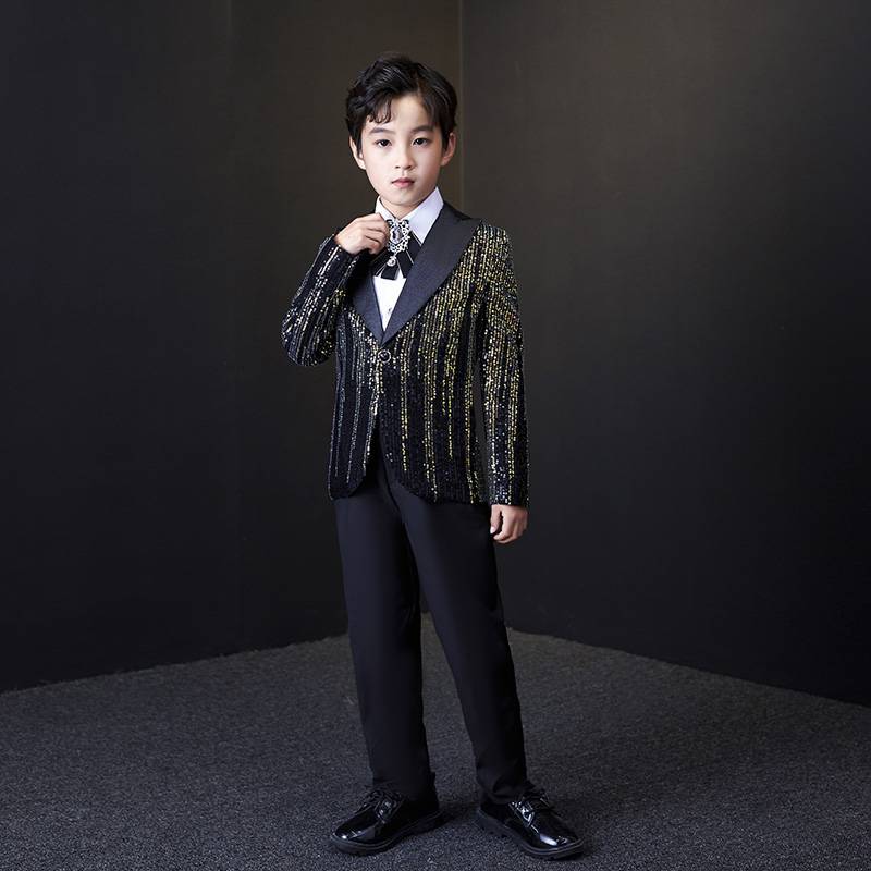 Boys' colorful sequins suit flower girl performance dresses