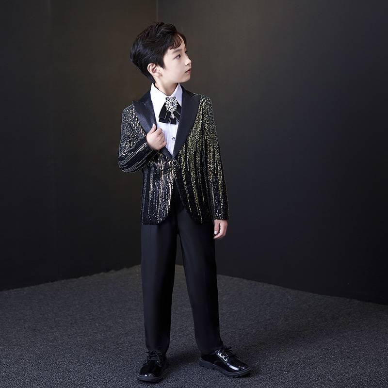 Boys' colorful sequins suit flower girl performance dresses