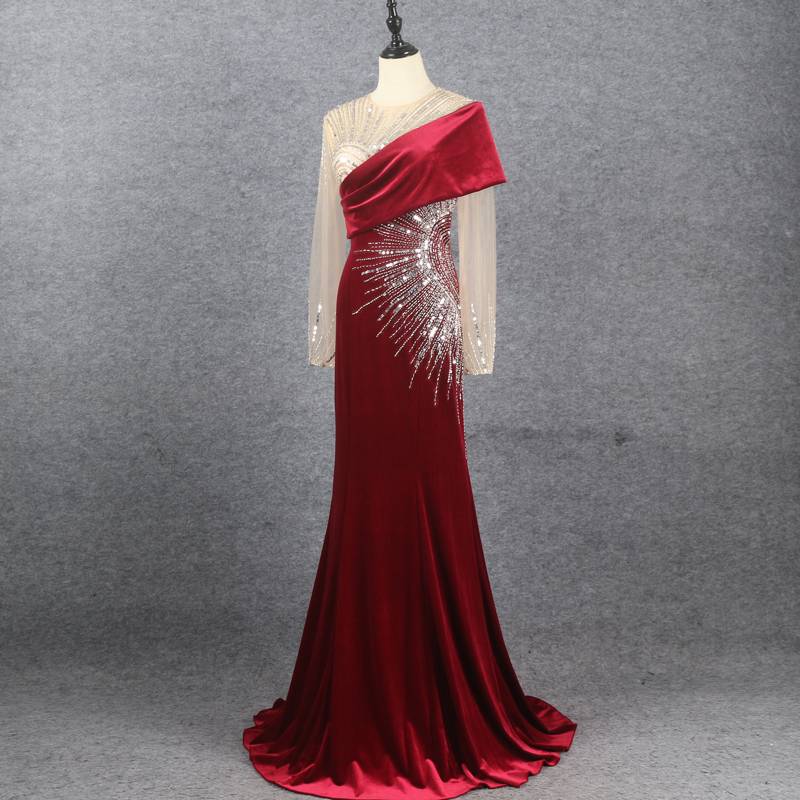 Beads are thin temperament fishtail skirt host dresses